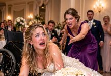 My Sister Shoved Me Out Of My Wheelchair Into A $5,000 Wedding Cake, Screaming “Stop Faking!” She Thought No One Would Help Me, But Her Groom Stepped In. What He Said Next Changed Everything.