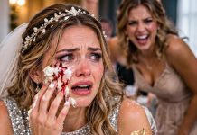 At My Sister’s Wedding She Grabbed The Topper And Drove It Into My Face. “Relax, It’s A Joke.” When I Wiped The Frosting Away, My Hand Came Back Red. I Drove Myself Straight To The Er. Three Days Later, Detectives Knocked On Her Door Asking What Doctors Pulled Out Of My Face..