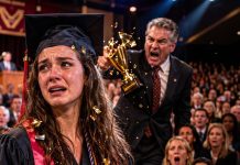 At My Master’s Graduation, My Dad SMASHED The Honor Cup Right On My Head In Front Of 40 GUESTS. “YOU’RE NOTHING!” He Screamed. But Then THE PRINCIPAL TOOK THE MIC…